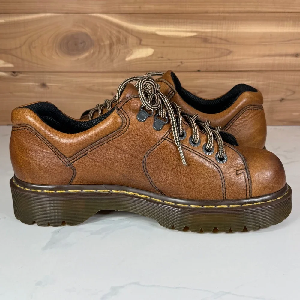Vintage Dr. Martens 10940 Tan Brown Leather Platform Chunky Shoes Mens 9 Oxford
